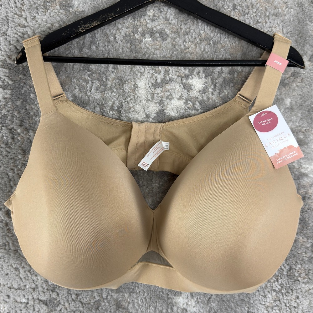 New Cacique Plus Size 46DD Comfort Bliss Full Coverage Bra Beige Womens